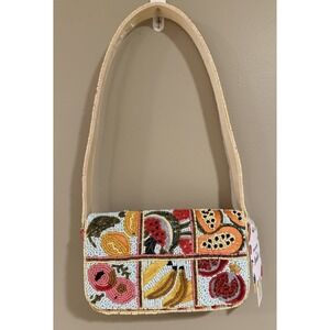 NWT Viral Beaded Bag Colorful Fruit‎ Handcrafted Made in India